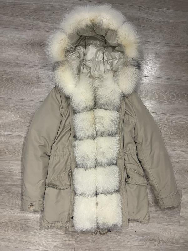 Femme Parka Beige Fourrure S