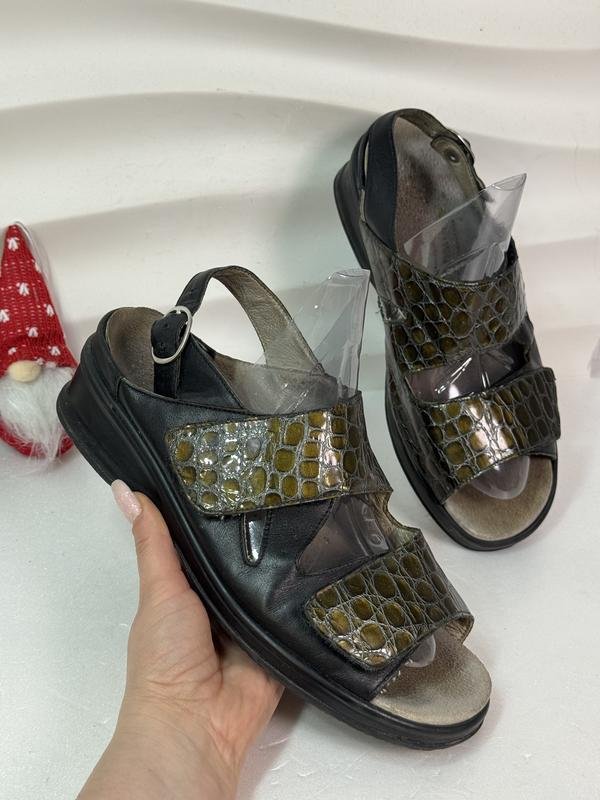 Женские Waldläufer Сандалии Оливковый Кожа 41