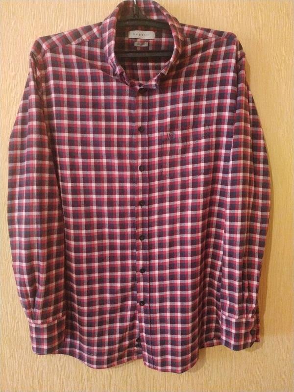 Мужская Bugatti Рубашка Чёрная Фланель XL