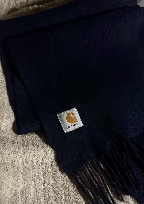 Unisexe Carhartt Écharpe Bleu Marine Laine
