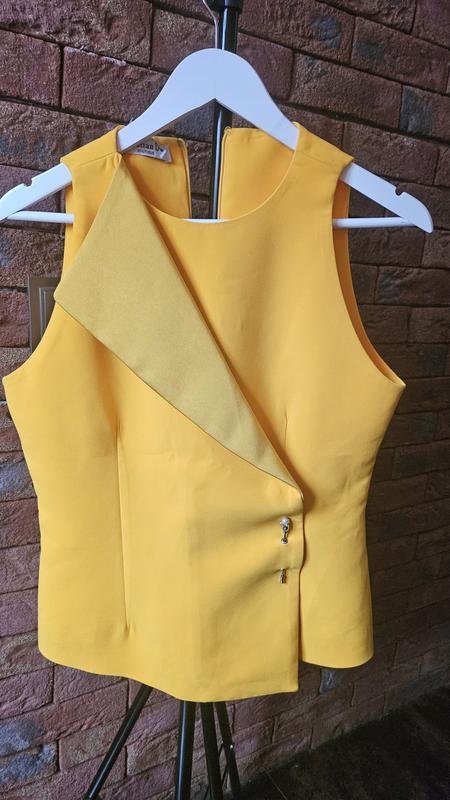 Women Christian Dior Vest Yellow Satin 38 / M / 46