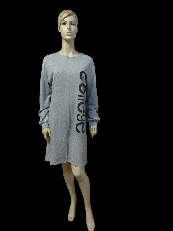 Damen Koton Kleid Grau 38 / M / 46