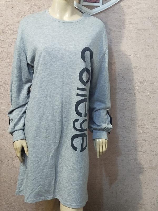 Damen Koton Kleid Grau 38 / M / 46