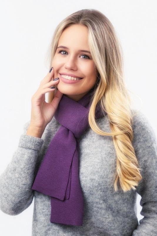 Women Navyboot Scarf Purple Cashmere