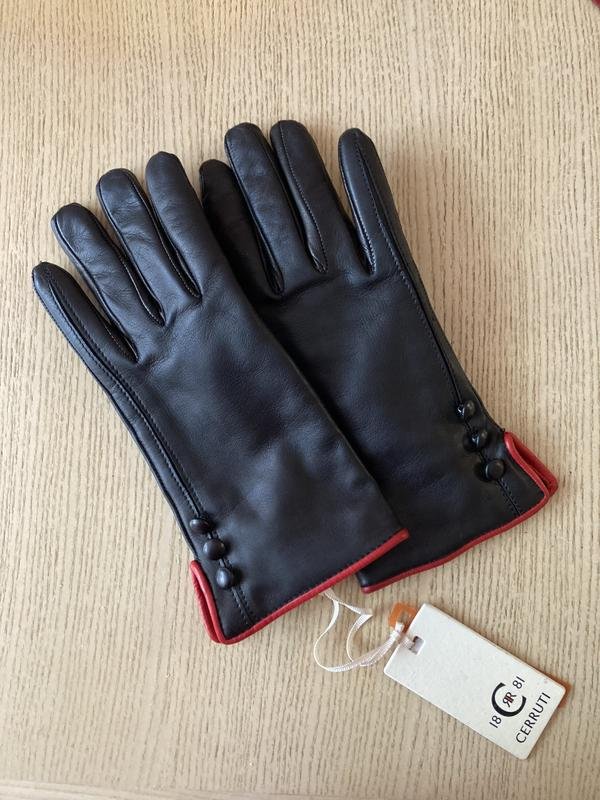 Женские Cerruti Перчатки Красные Кожаные M