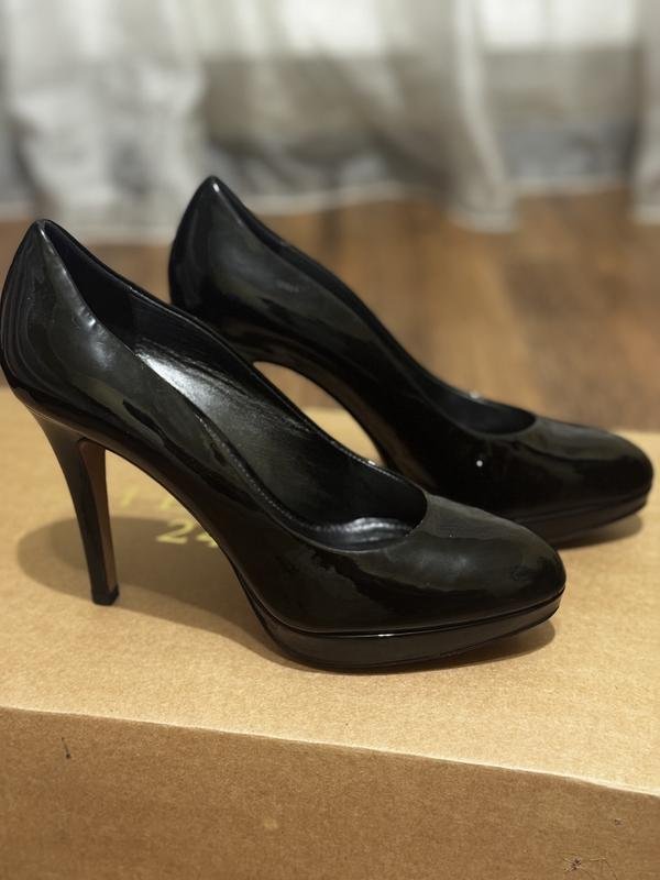 Damen Navyboot Absatzschuhe Schwarz Leder 37