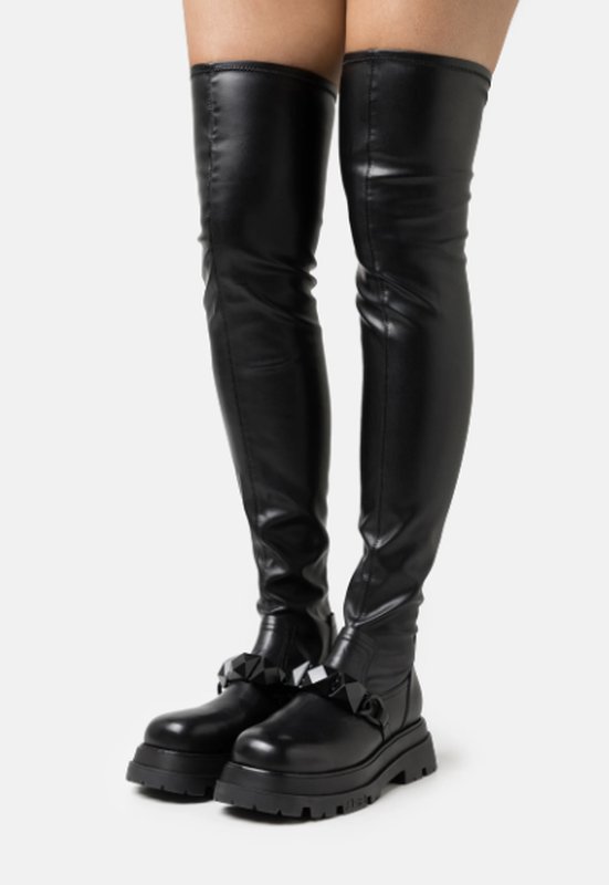 Damen Ash Overknee-Stiefel Schwarz 39