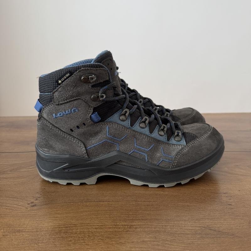Damen Lowa Stiefel Grau Nubuk 37