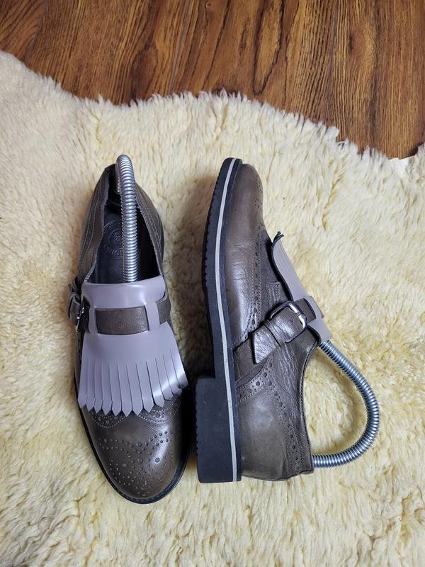 Damen Navyboot Absatzschuhe Grau Leder 37.5