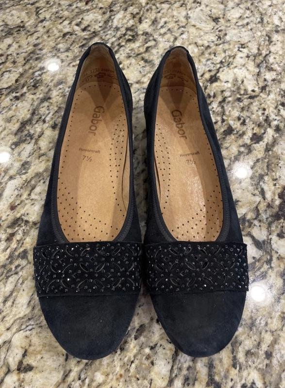 Women Gabor Heels Black Suede 38.5