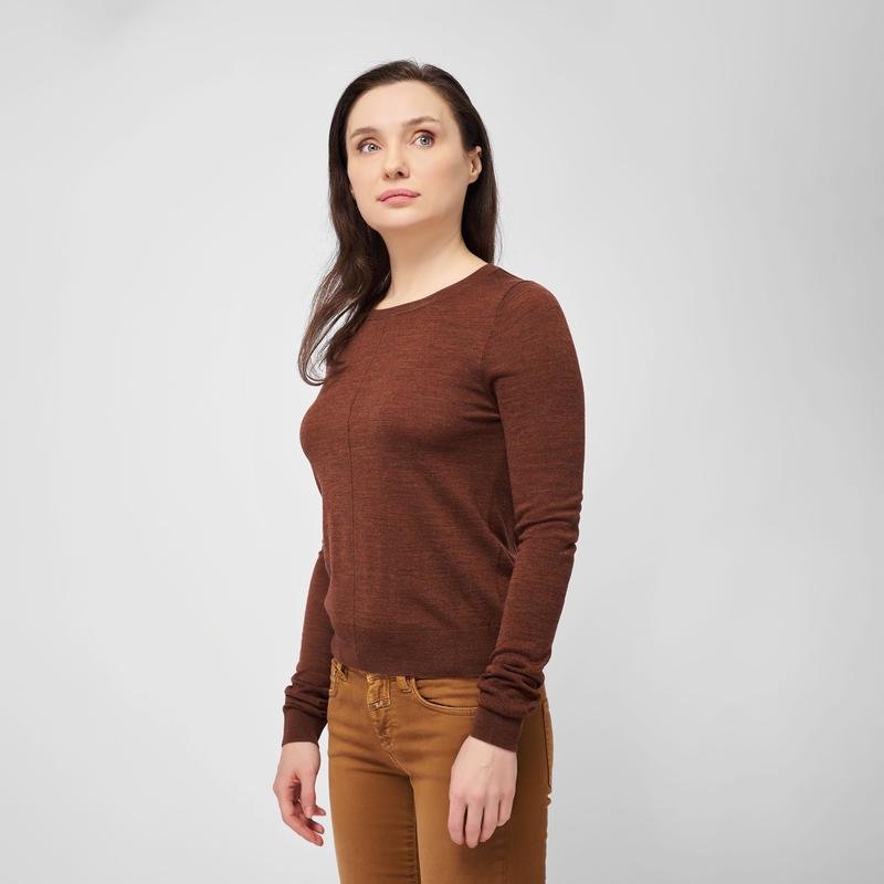Women Closed Sweater Brown Wool S