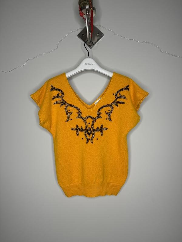 Women Christian Dior Vest Yellow Wool 38