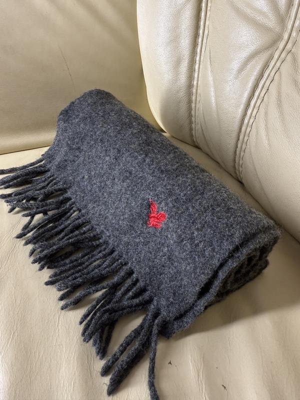 Unisex Lyle & Scott Scarf Grey Wool
