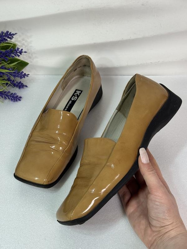 Women K+S Loafers Brown Patent Leather 39.5