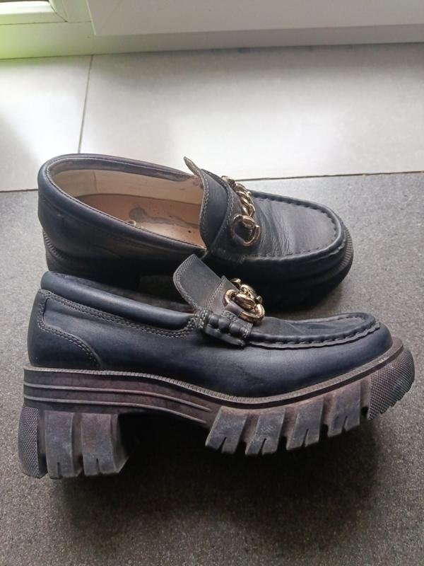 Women ALDO Loafers Black Leather 38.5