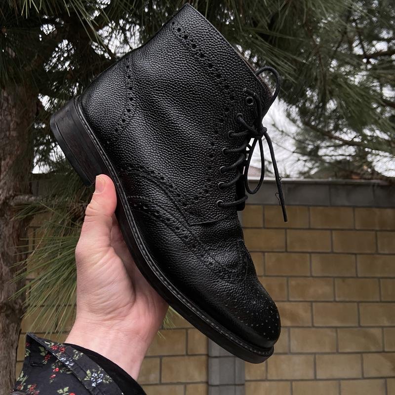 Men Massimo Dutti Boots Black Leather 40