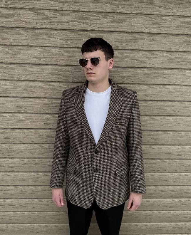 Мужской Harris Tweed Пиджак Коричневый Шерсть 40