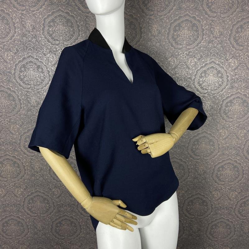 Damen COS Hemd Marineblau Wolle 36