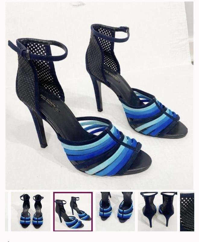 Женские ZARA Босоножки Синие Замша 40