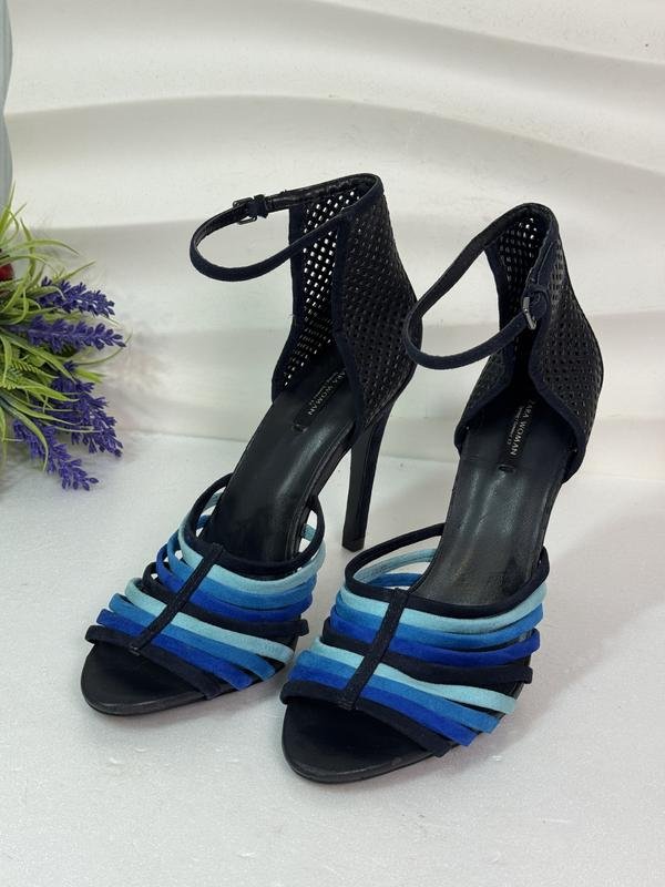 Женские ZARA Босоножки Синие Замша 40