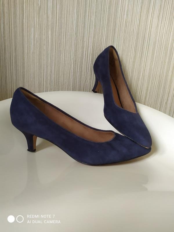 Damen Clarks Absatzschuhe Blau Wildleder 38