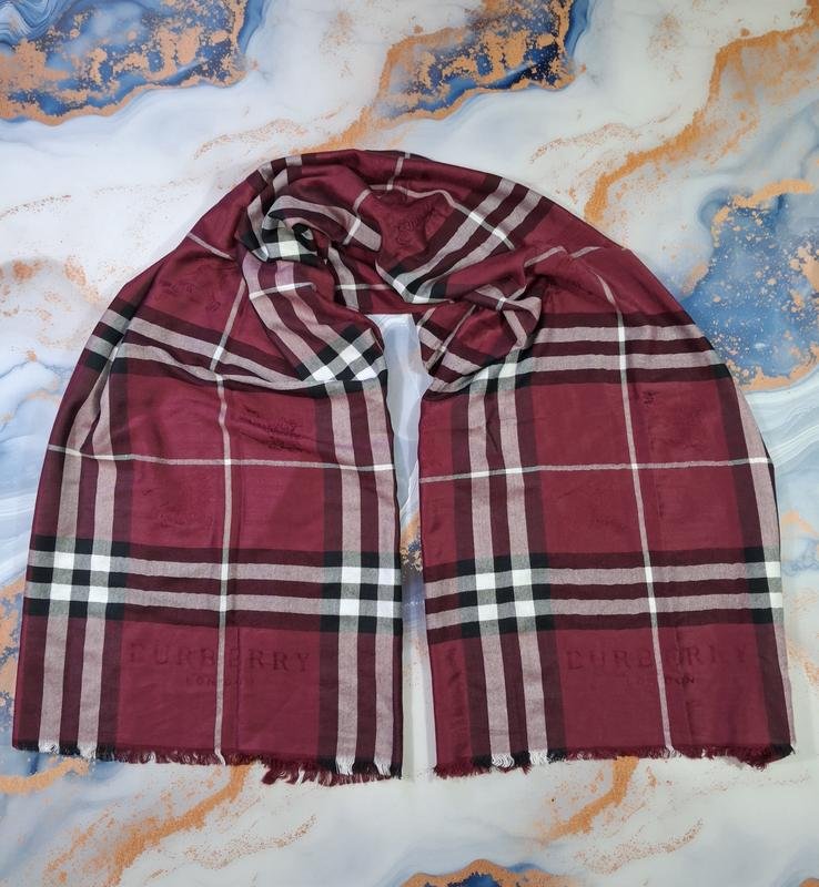 Unisex Burberry Scarf Burgundy Cashmere