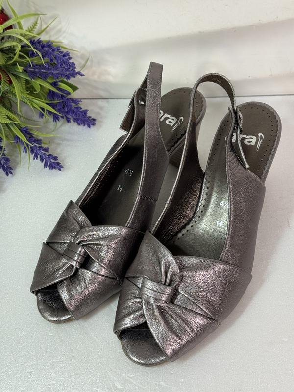 Women Ara Heels Silver Leather 37.5