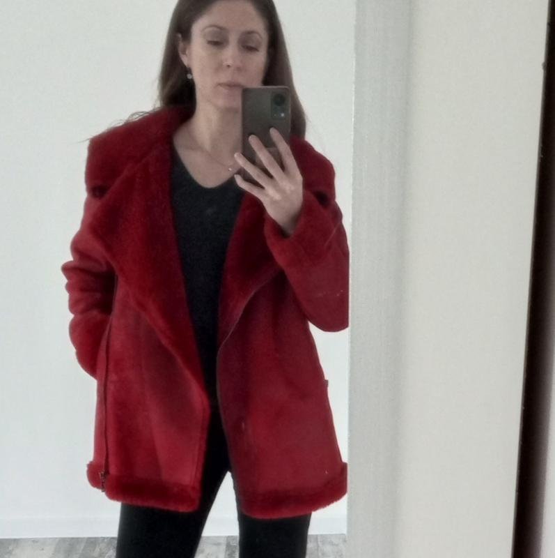 Женский Pepe Jeans Дубленка Бордовый Искусственная