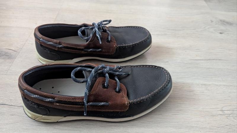 Herren Clarks Slipper Grau Leder 42
