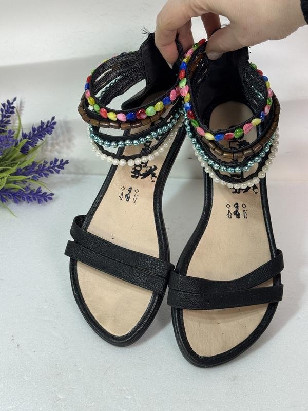 Women Gladiator Sandals Black Artificial Leather