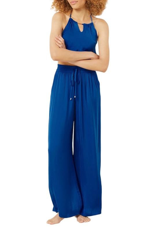 Women Etam Trousers Navy Polyester 36