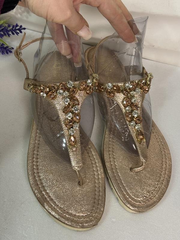 Women Unisa Sandals Gold Leather 40.5