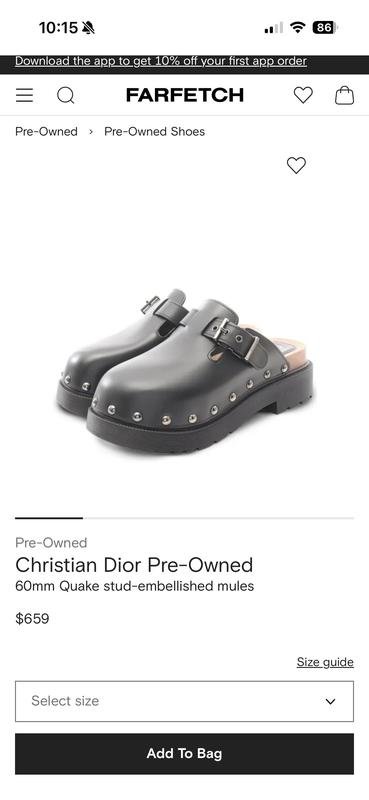 Women Christian Dior Sabots Black 38