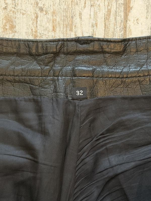 Мужские American Vintage Мото Штаны Чёрный Шкіра