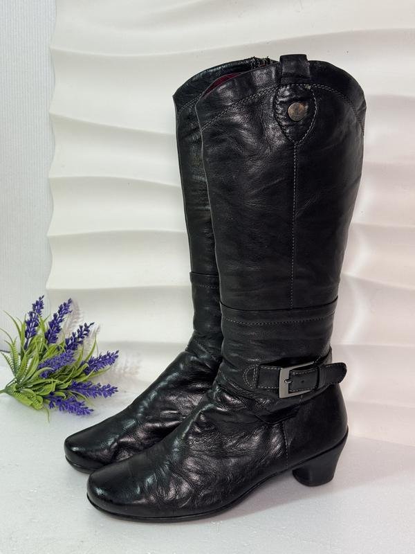 Donna Vero Cuoio Stivali Neri Pelle 39