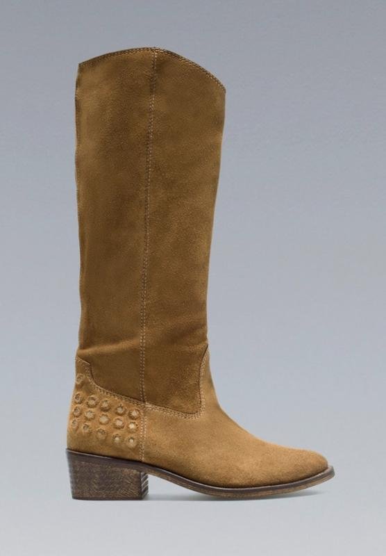 Donna ZARA Stivali Marrone Suede 41