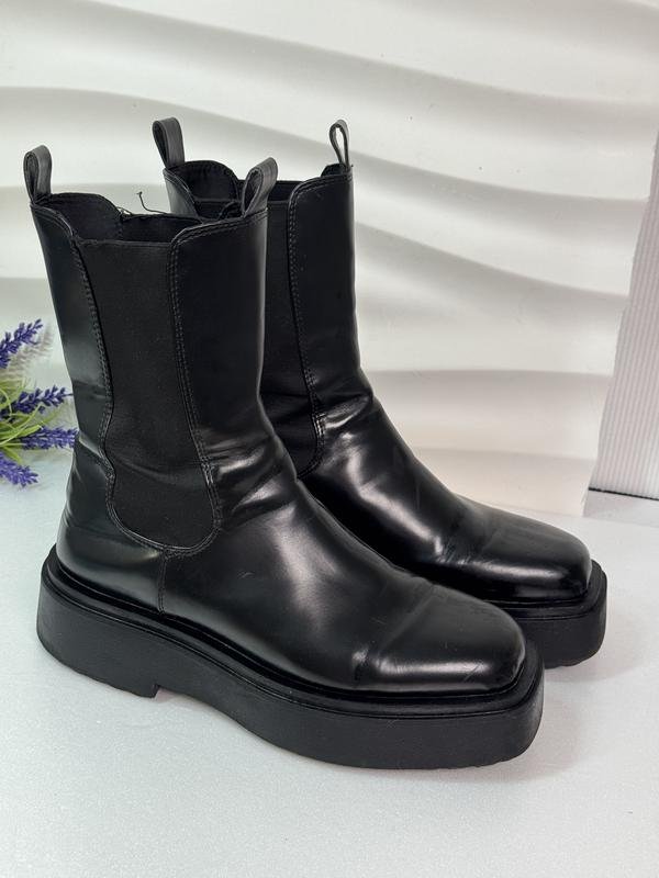 Женские H&M Сапоги Чёрные Искусственная кожа 41