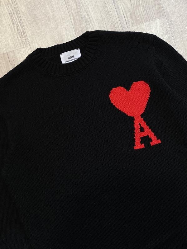 Мужской AMI Свитер Чёрный Хлопок S