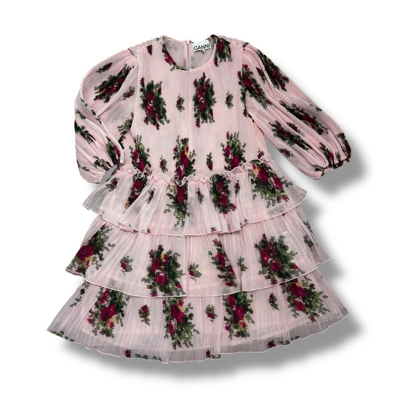 Women Ganni Dress Pink Polyester 36