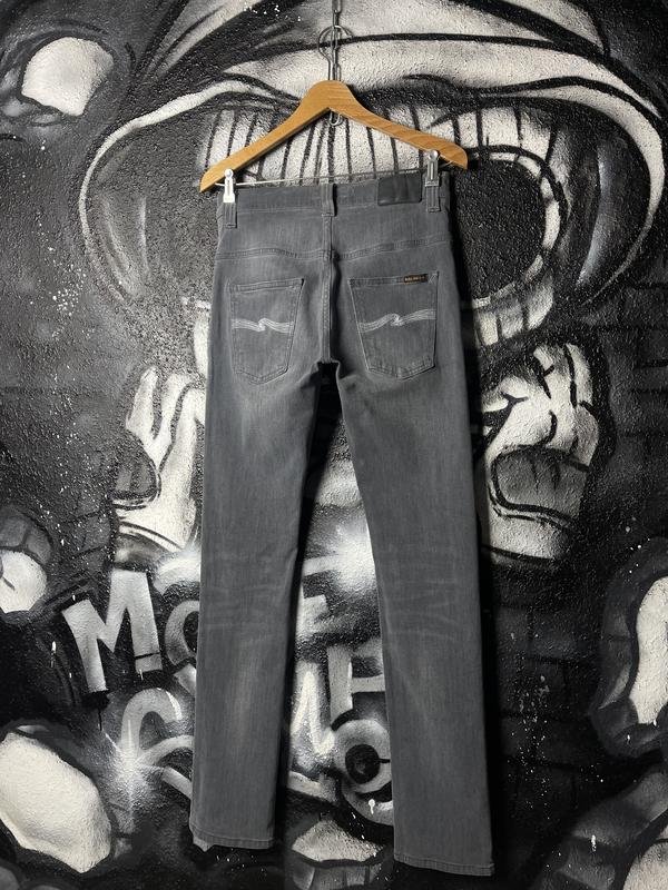 Мужские Nudie Jeans Слим Джинсы Серый Джинс