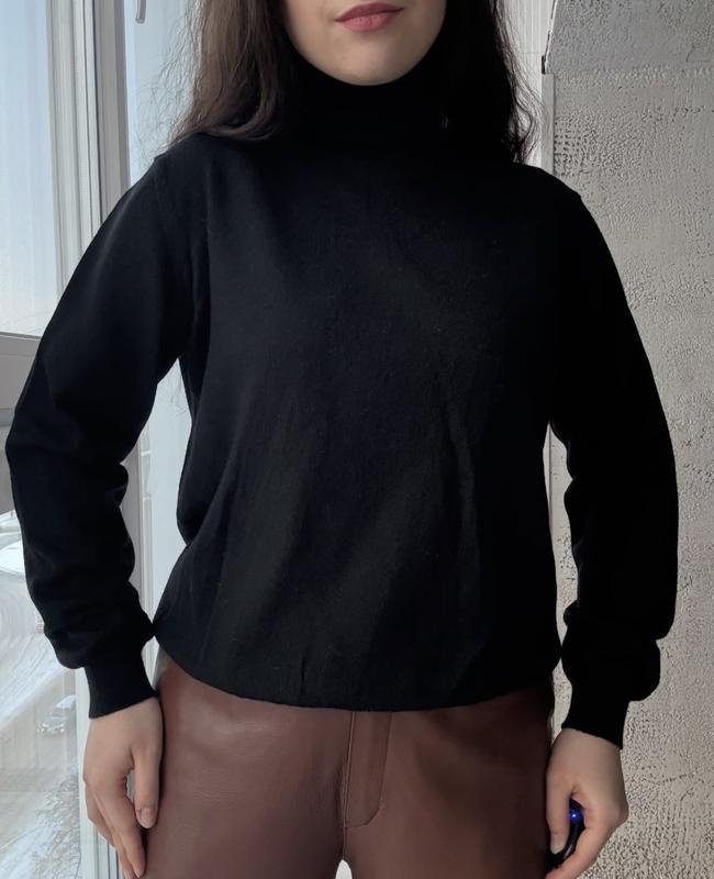 Women Canali Turtleneck Black Wool 38 / M / 46