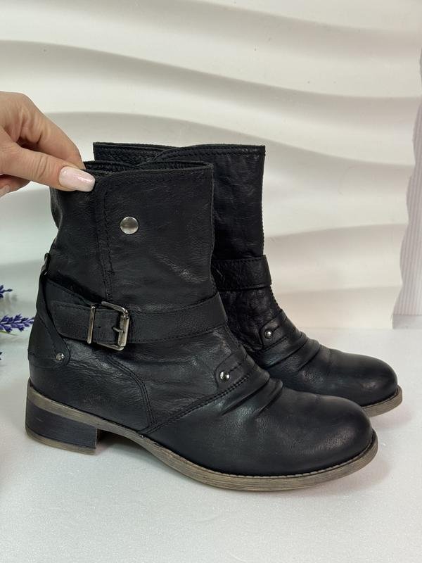 Женские Roberto Santi Ботинки Чёрные Кожа 38