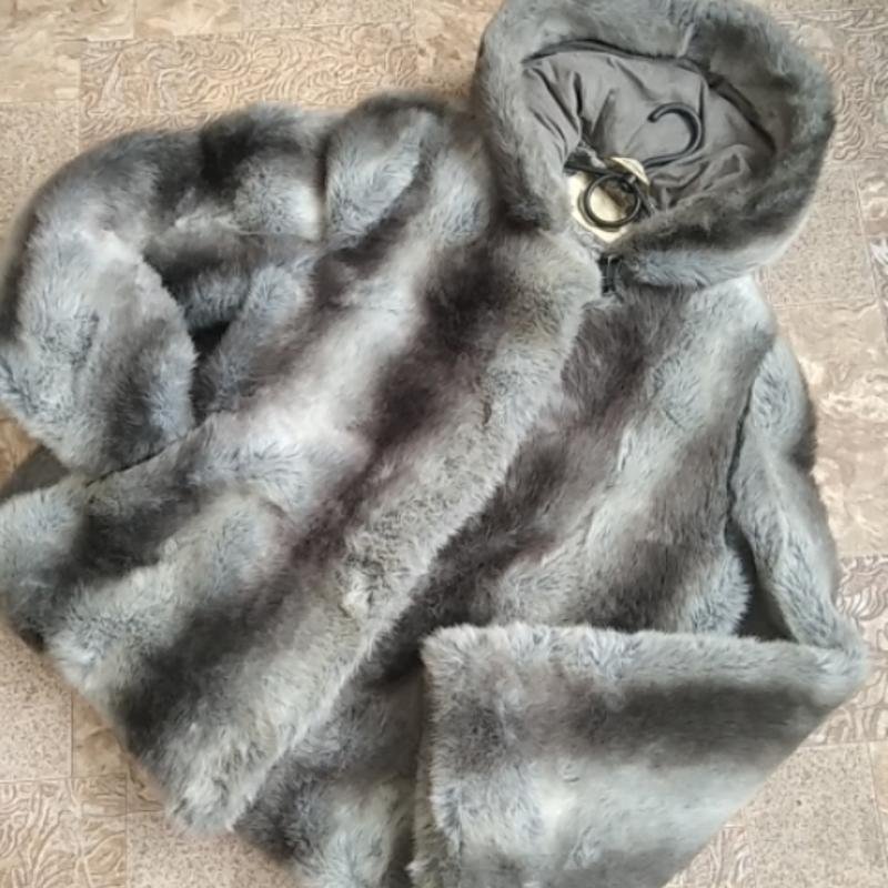 Damen Hamilton Mantel Weiß Kunstfell 46
