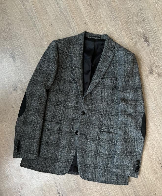 Мужской Harris Tweed Пиджак Серый Шерсть M-L
