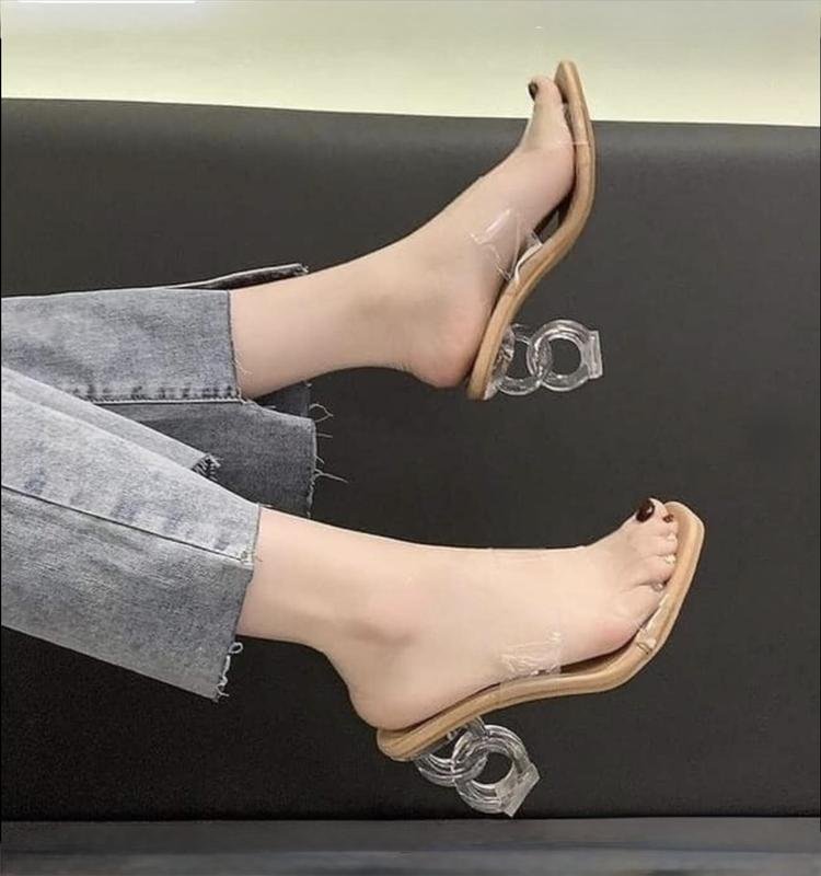 Women Heels Beige Silicone 37.5