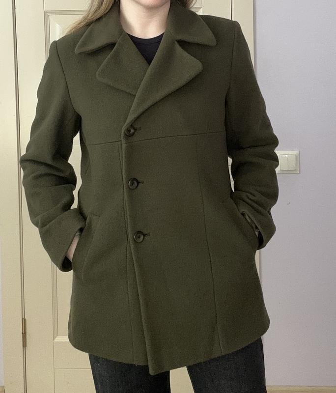 Women Etam Coat Khaki Wool L