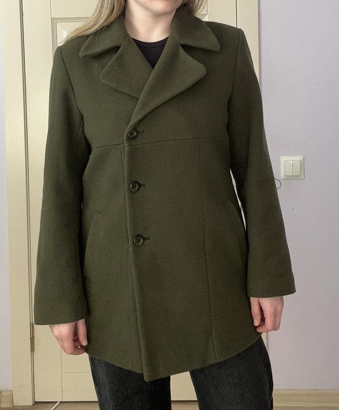 Women Etam Coat Khaki Wool L