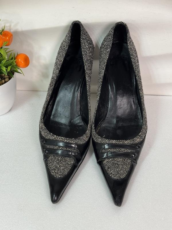 Women Heels Grey Textile 38