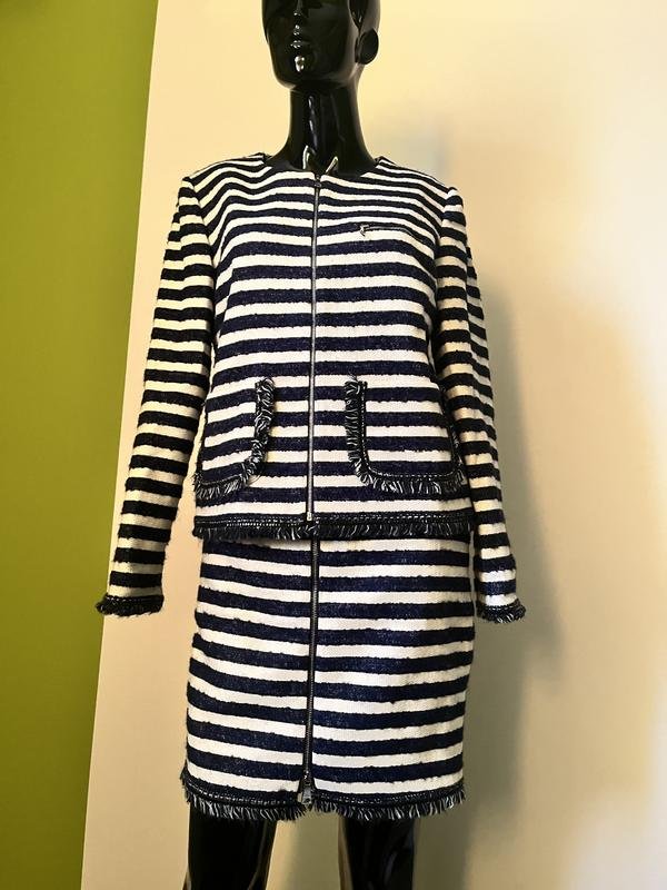 Women Sonia Rykiel Suit Navy Tweed 38