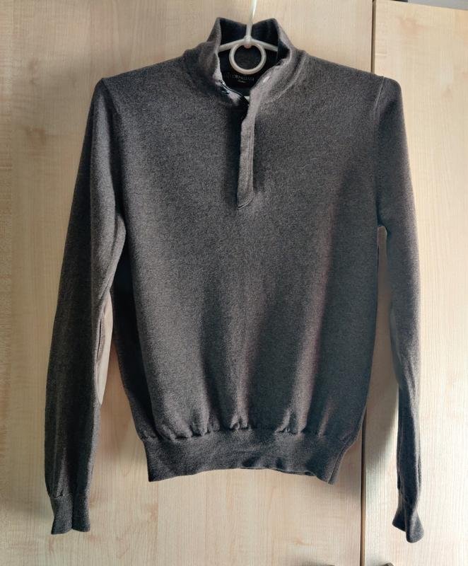 Men Corneliani Sweater Brown Wool 42